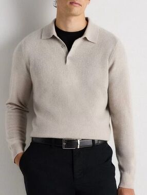 Quince Mongolian Cashmere Polo Sweater - S